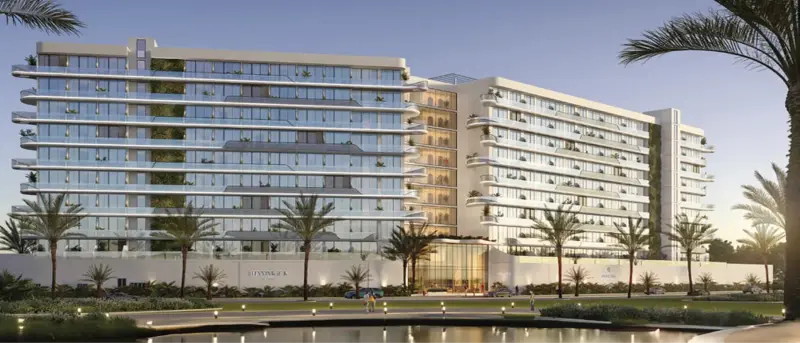 Hammock Park, a 10-storey residential building curiously created for residents seeking sustainable features. Book your space now at Wasl Gate, Dubai.