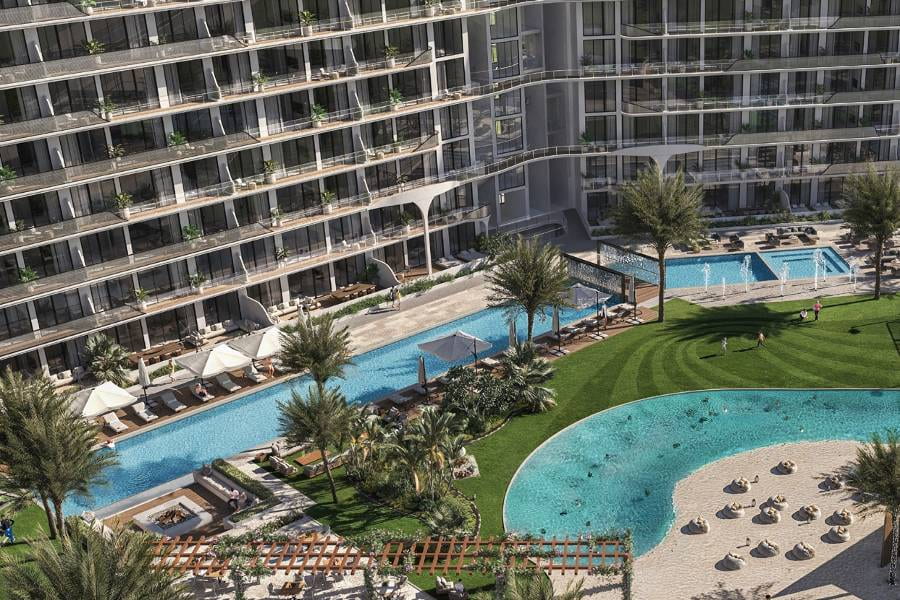 Hammock Park, a 10-storey residential building curiously created for residents seeking sustainable features. Book your space now at Wasl Gate, Dubai.