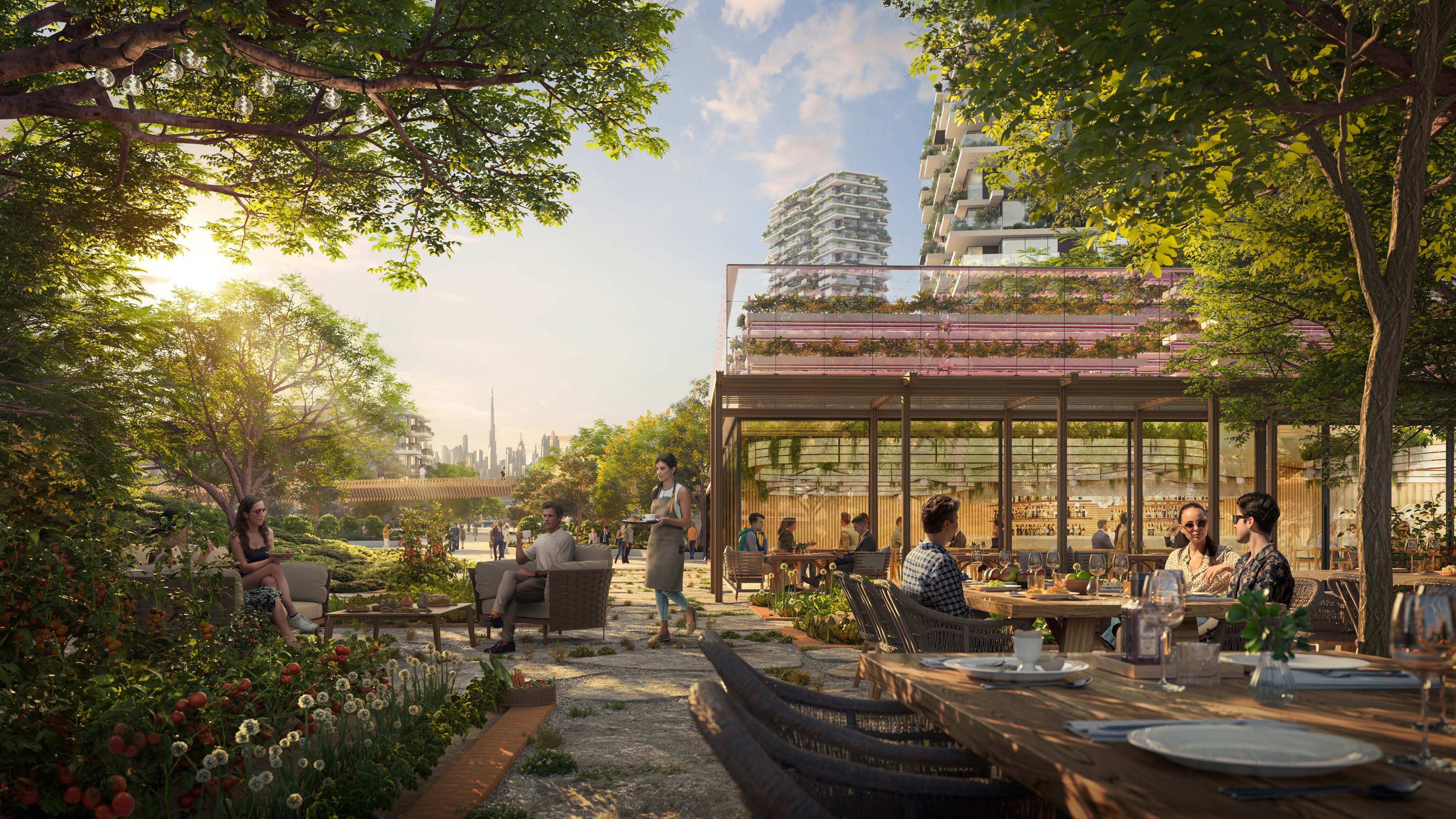 Ghaf Woods after Tilal Al Ghaf by Majid Al Futtaim. 1-3BR apartments and penthouses in Dubai's forest living. Starting at AED 1.2M with a 60/40 payment plan
