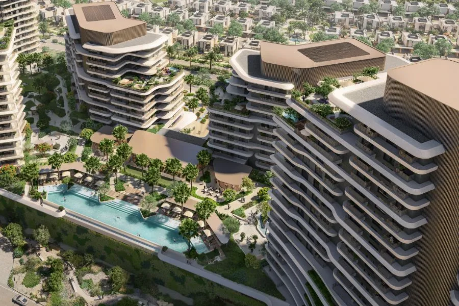 Book your home in Verdes by Haven in Dubailand, a balanced neighborhood for a thriving community. Equipped with smart home features & lush green landscapes.