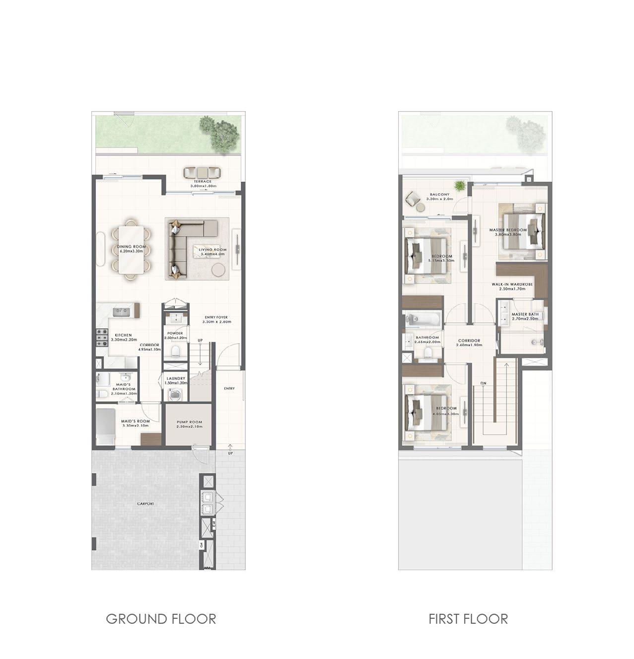 Emaar Greenridge Townhouses at Emaar South floor plan